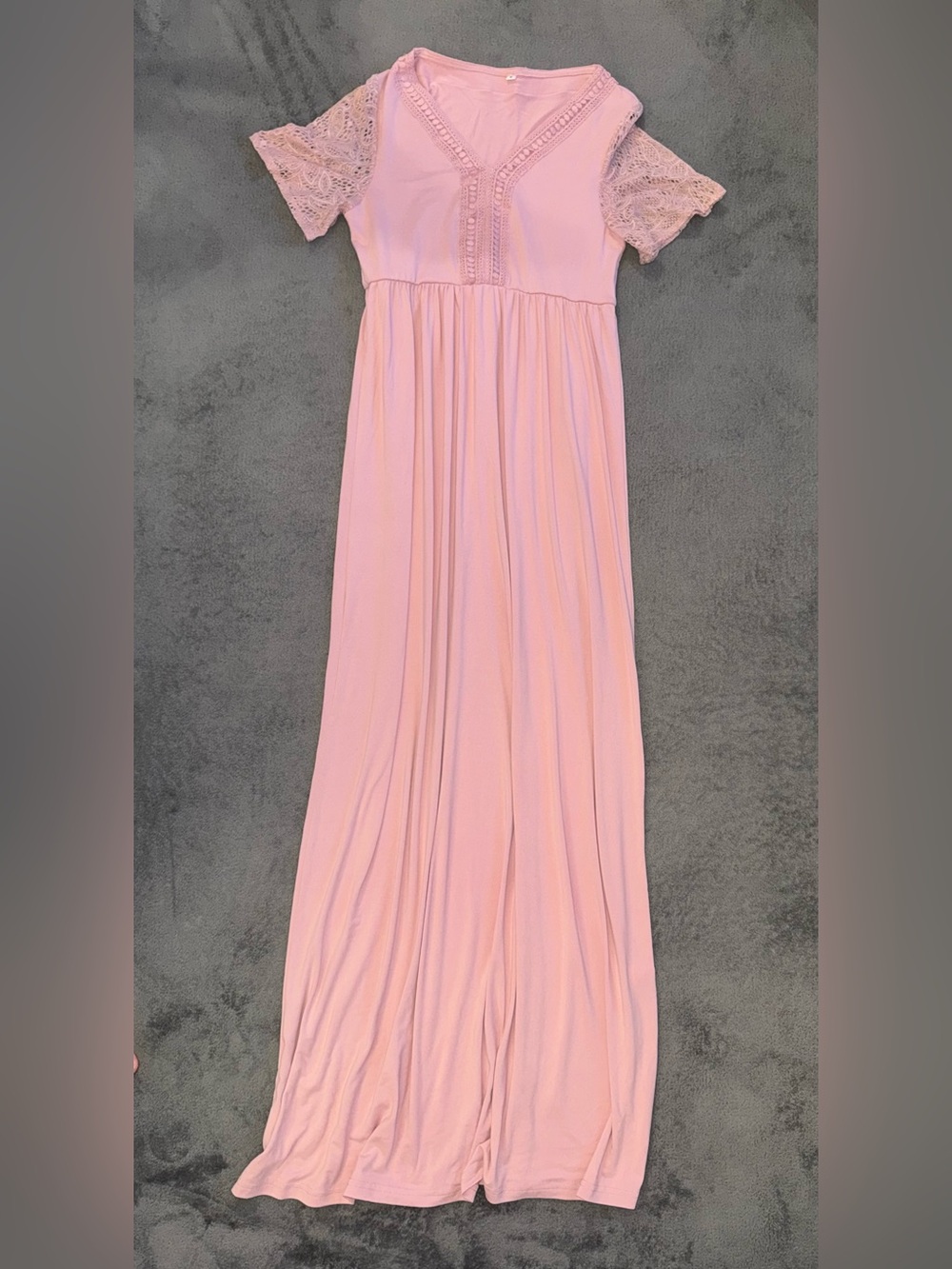 Peauty Pink Lace Maternity Maxi Dress Size S